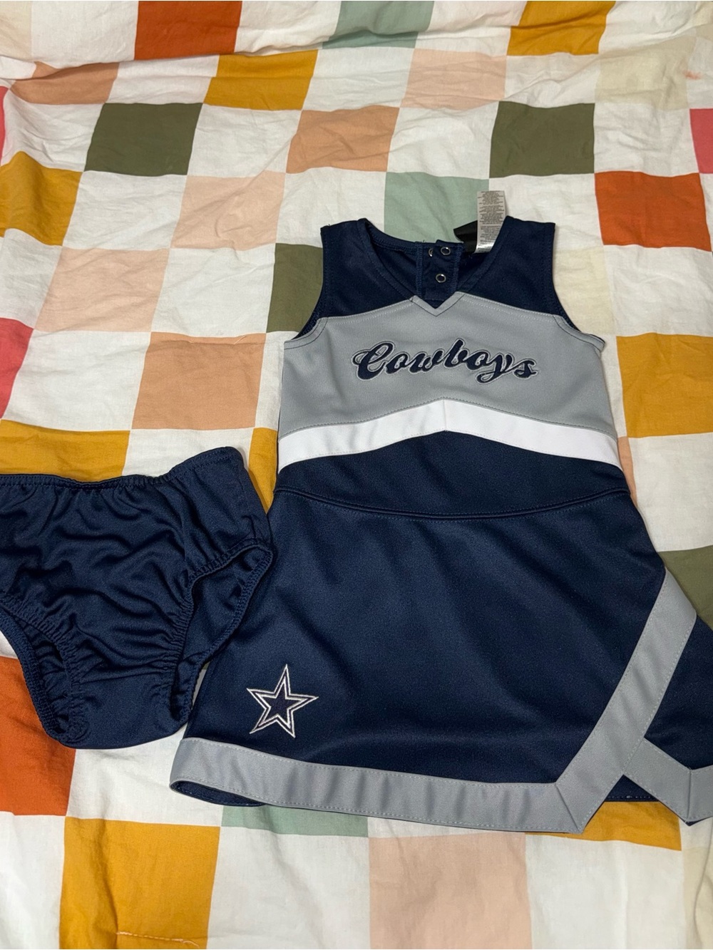 NFL Navy, Gray & White Cowboys Cheer Skort Set for Kids